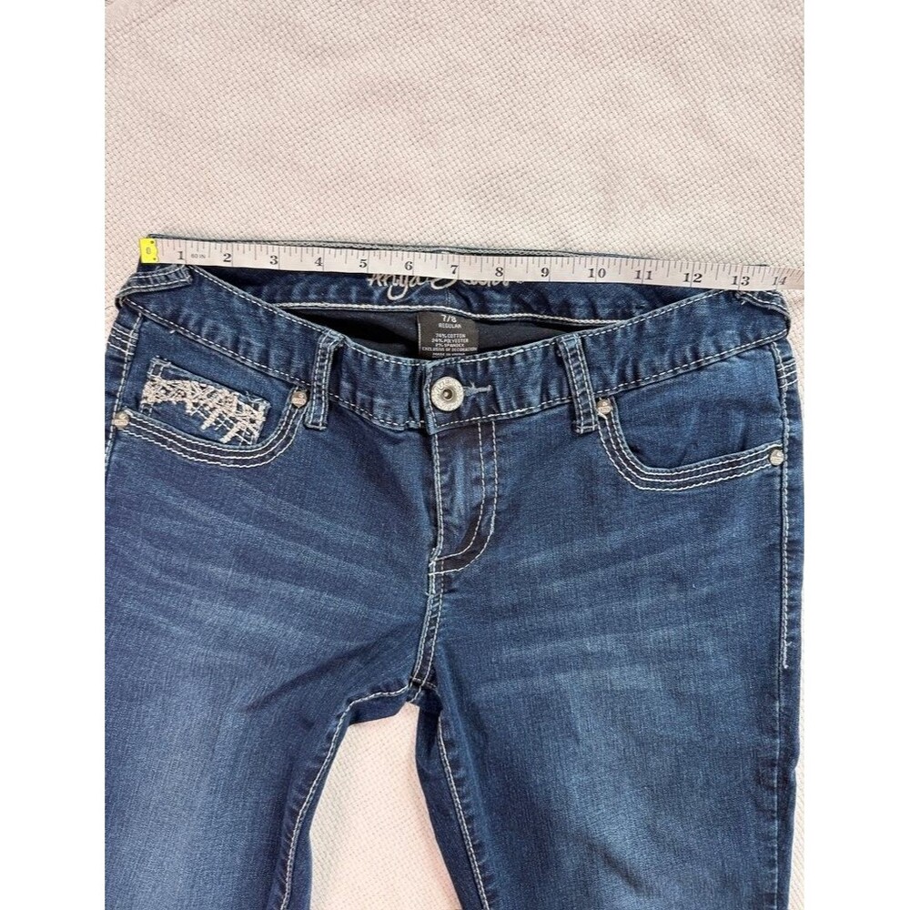 ARIYA JEANS Dark Wash Embroidered Skinny Jeans – Size 7/8 Regular - Picture 5 of 12